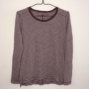 Madewell Long-Sleeve Tee - XS - Red & White Stripe